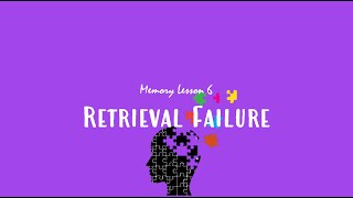 ALevel Psychology AQA Retrieval Failure [upl. by Jr]