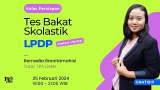 Kelas Persiapan Tes Bakat Skolastik LPDP 2024 Materi Verbal  Punya Arti [upl. by Vasilis]