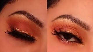 Festive Red Eye Makeup Tutorial For Beginners [upl. by Elleivad295]