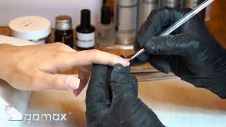 Cobertura de uñas naturales con gel y aplicación del gel de color metodo gamax [upl. by Ydiarf]