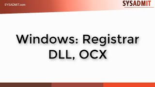 Windows Registrar DLL OCX [upl. by Maison266]