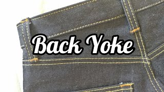 How to Sew Flat Felled Seam on Back Yoke of Jeans  Beginners Guide [upl. by Phox]