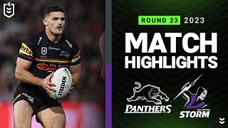 NRL 2023  Penrith Panthers v Melbourne Storm  Match Highlights [upl. by Nosidda]