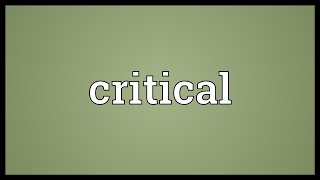 Critical Meaning [upl. by Risteau]