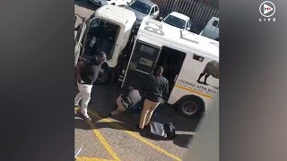 Armed cashintransit robbery caught on camera in Pretoria [upl. by Laine]