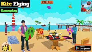 I Fly Kite In Game  Kite Flying Sim gameplay [upl. by Ahsimit]