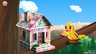 चिड़िया का पैसा money का घर 🏢 tuntuni acche cartoon tuni chiriya Hindi cartoon kahani moral story [upl. by Particia]