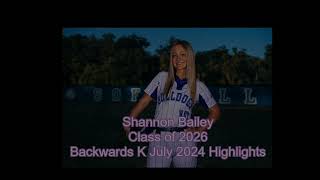 Shannon Bailey 2026 Backwards K HighlightsJuly 2024 [upl. by Islehc]