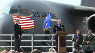 The US Air Forces First C17 Globemaster III T1 Arrives at musem [upl. by Adnorhs]