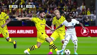 Borussia Dortmund 1 vs 1 PSG 202324 Full Match  VideoGame Simulation PES 2021 [upl. by Enamrej]