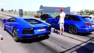 Lamborghini Aventador LP7004 800HP CZR vs Audi RS6 750HP CZR [upl. by Ahsan603]