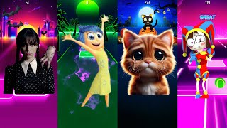 Wednesday Frends 🆚 Inside Out 🆚The Amazing Digital Circus 🆚 Cute Cat 🆚 Oddbods Tiles Hop Edm Rush [upl. by Alpheus]