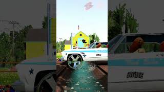 Tractor Tow Cars With Giant Chain vs Gutter short beamng beamngdrive beamngcrashes trucksvs [upl. by Anirroc]