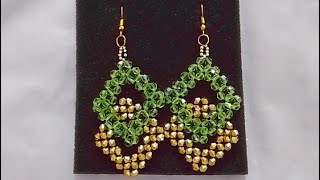 How to make Earrings with bicone beads at home Learn step by step [upl. by Einned350]