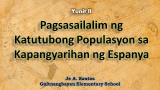 Pagsasailalim ng Katutubong Populasyon sa Kapangyarihan ng Espanya [upl. by Quillon]