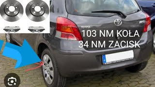 TARCZE KLOCKI TYŁ WYMIANA TOYOTA YARIS 2005  2011 XP90 VITZ BELA BRAKE DISC ROTORA PADS REAR CHANGE [upl. by Sisile505]