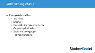 Vroege prenatale ontwikkeling Ontwikkelings en Onderwijspsychologie [upl. by Aleris]
