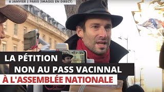 Rodolphe Bacquet remet la pétition quotNon au pass vaccinalquot [upl. by Nataniel]