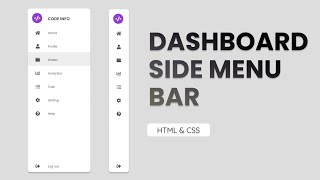 Responsive Side Navigation Bar in HTML and CSS  Dashboard Side Nav Bar with HTML and CSS [upl. by Aihseyt575]