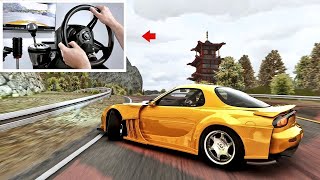 Drifting Kami Road in Assetto Corsa Realistic Graphics  Gameplay wSteering Wheel [upl. by Lawtun925]