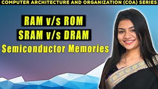 Semiconductor Memories  RAM  ROM  DRAM  SRAM  COA [upl. by Araed]