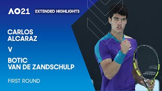 Carlos Alcaraz v Botic Van De Zandschulp Extended Highlights  Australian Open 2021 First Round [upl. by Ryter]