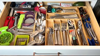 Expandable Bamboo Utensil Drawer Organizer [upl. by Pascia]