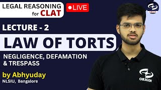 Law of Torts L2  CLAT Legal Reasoning Preparation  Abhyuday Pandey  NLSIU Bnagalore [upl. by Erhart305]