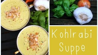 KohlrabiCashewnussSuppe mit Chili Mandeln  vegan [upl. by Itsud]