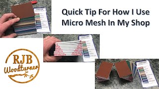 Quick Tip For How I Use Micro Mesh In My Shop [upl. by Sanborn]