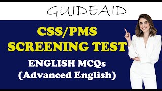 CSSPMS SCREENING TEST  2 ENGLISH GRAMMAR [upl. by Artsa]