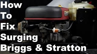 How To Fix Briggs amp Stratton Surging Engine  Nikki Carburetor Cleaning  Motor Hunts UP amp DOWN [upl. by Latoye538]