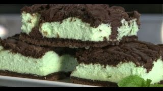 How to Make St Patricks Day Chocolate Mint Cheesecake Bars  Dessert Recipe  Allrecipescom [upl. by Dyraj]