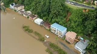 NAMBUCCA RIVER FLOODS  Nambucca Heads NSW 2021 Flood  Wellington Drive and the V Wall [upl. by Immanuel]