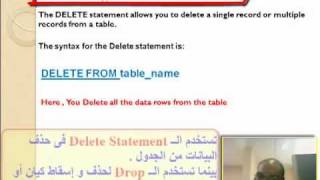 Oracle SQL The Delete Statement تعليم أوراكل [upl. by Anilram465]