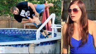 NEIGHBOR RAGES AT FAT MAN TRESPASSING IN HER POOL WRESTLING WWE TOYS [upl. by Ilecara]