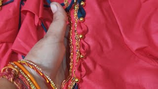 Round neck pe fabric triangles or pearls se banaye Beautiful✨ design 🥰 viralvideo kavitajhilmiliya [upl. by Ettenoj319]