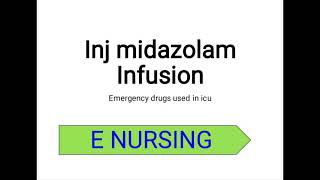 Inj midazolam infusionMidaz injection Midazolam inj [upl. by Elizabeth]