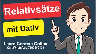 Relative mit dative  German Grammar in Hindi  Relativpronomen im Dativ  German for beginners  A2 [upl. by Crisey]