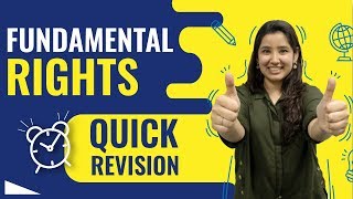 Fundamental Rights Indian Constitution  Quick Revision [upl. by Adyela]