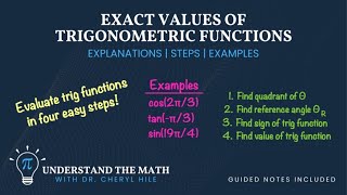 Find the Exact Value of a Trigonometric Function  Four Easy Steps [upl. by Teeter]