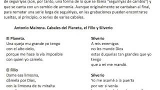 Antonio Mairena Cabales del Planeta el Fillo y Silverio [upl. by Hartnett]