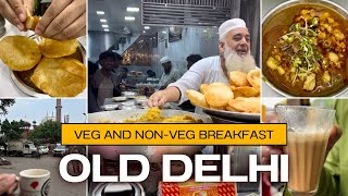 Veg और NonVeg का स्वादिष्ट सफर  Delicious Journey of Veg amp NonVeg Breakfasts in Old Delhi [upl. by Scarito500]