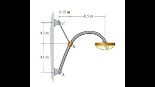 5–20 The 10kg lamp has a center of mass at G Determine the horizontal and vertical statics [upl. by Manlove477]