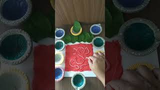 Simple Ganpati Making  S aur earbud se banaye simple Ganpati ganpati ganesh rangoli status [upl. by Lancelot]