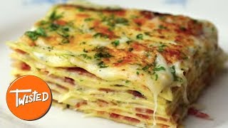 Bacon Alfredo Lasagna Recipe  Twisted [upl. by Uase]