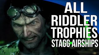 Batman Arkham Knight  All Riddler Trophies  Stagg Airships [upl. by Assilram]