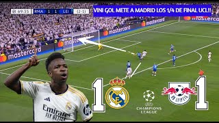 🔥GOLAZO DE VIINICIS JR Y MADRID ESTA EN LOS 14 DE LA UCL 🏆 R MADRID vs RB LEIPZIG 🏆 18 IDA [upl. by Ahseyt]