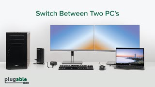 How to share a docking station between two computers with the Plugable Sharing Switch [upl. by Atteroc]