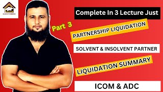 PARTNERSHIP LIQUIDATION  Solvent and Insolvent Partner  LIQUIDATION SUMMARY  LECTURE 3 [upl. by Yesdnyl]